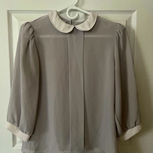 Cute grey and white retro 60’s blouse